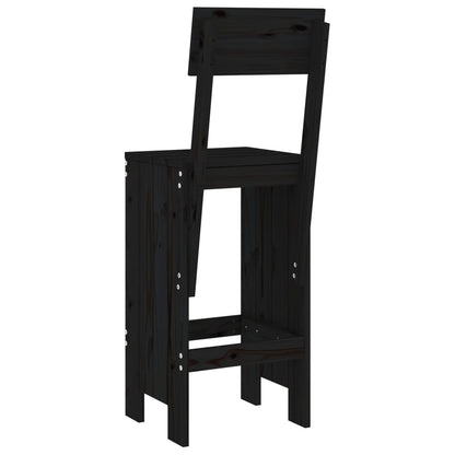 vidaXL Bar Stools 2 pcs Black 40x48.5x115.5 cm Solid Wood Pine 6
