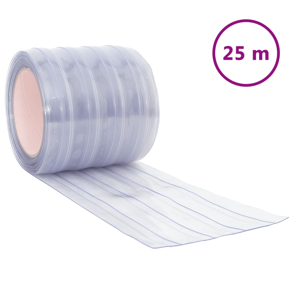 vidaXL Door Curtain Transparent 200 mmx1.6 mm 25 m PVC 2
