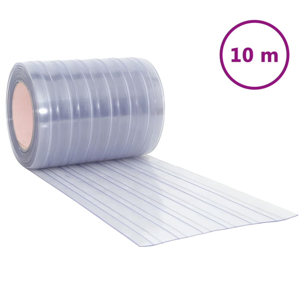 vidaXL Door Curtain Transparent 300 mmx2.6 mm 10 m PVC 2