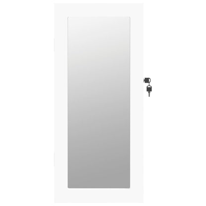 vidaXL Mirror Jewellery Cabinet Wall Mounted White 30x8.5x67 cm 4