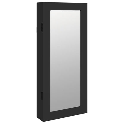 vidaXL Mirror Jewellery Cabinet Wall Mounted Black 30x8.5x67 cm 2
