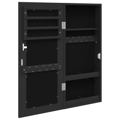 vidaXL Mirror Jewellery Cabinet Wall Mounted Black 30x8.5x67 cm 5