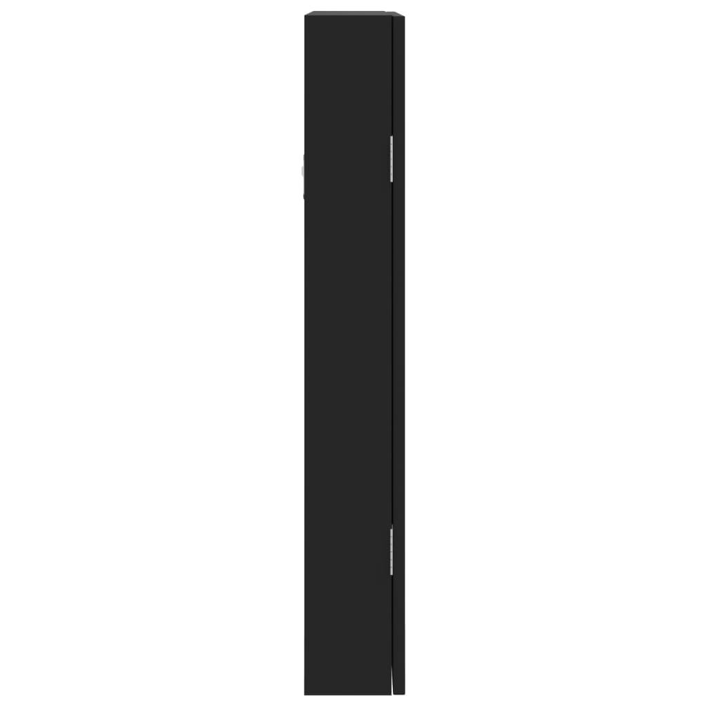 vidaXL Mirror Jewellery Cabinet Wall Mounted Black 37.5x10x67 cm 6