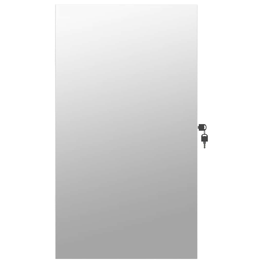 vidaXL Mirror Jewellery Cabinet with LED Lights Wall Mounted White 4