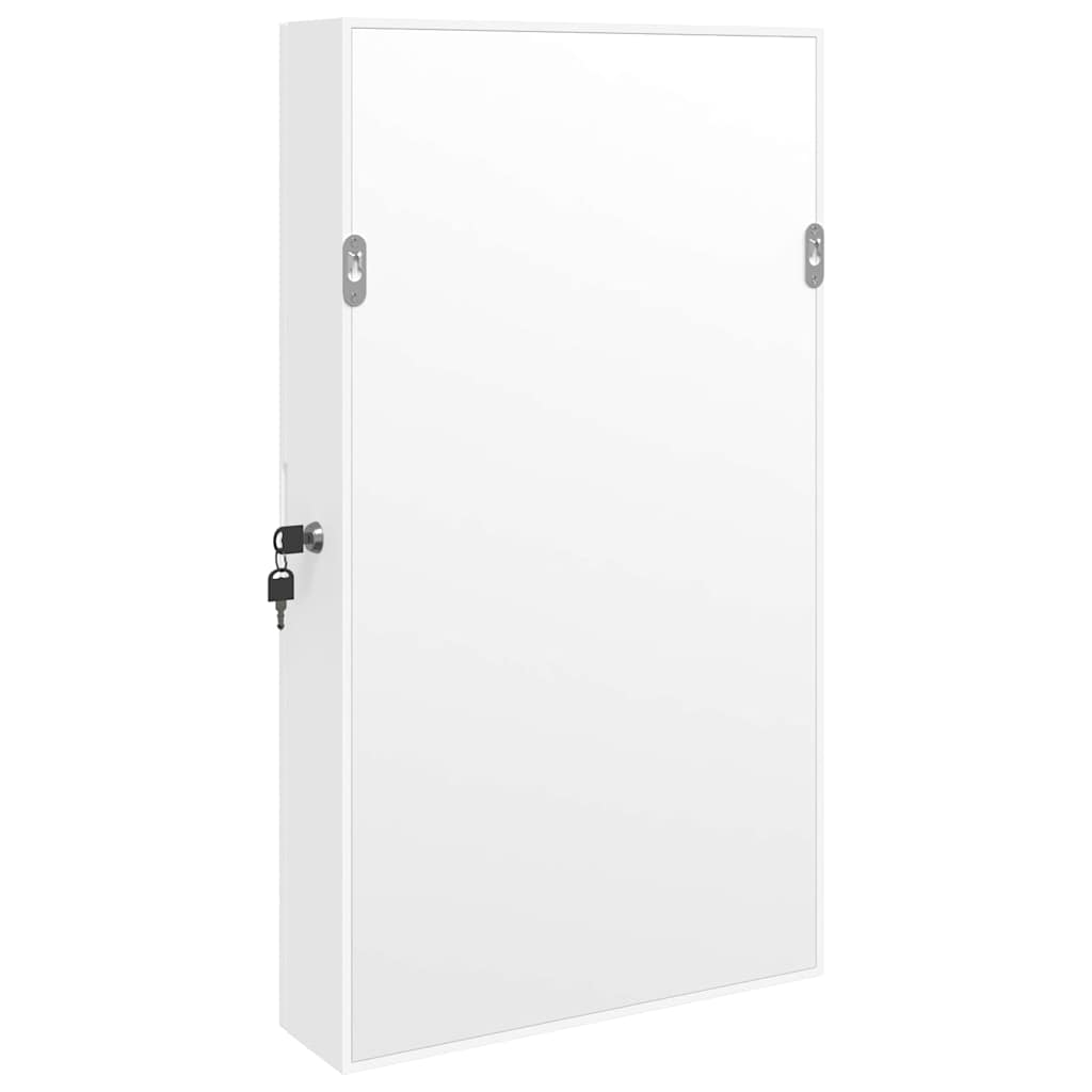 vidaXL Mirror Jewellery Cabinet with LED Lights Wall Mounted White 6