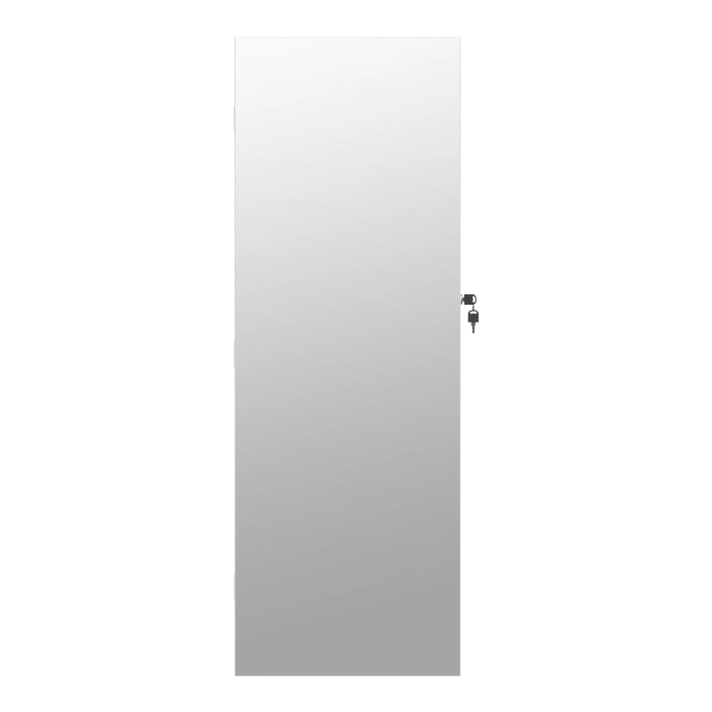 Mirror Jewellery Cabinet with LED Lights Wall Mounted White