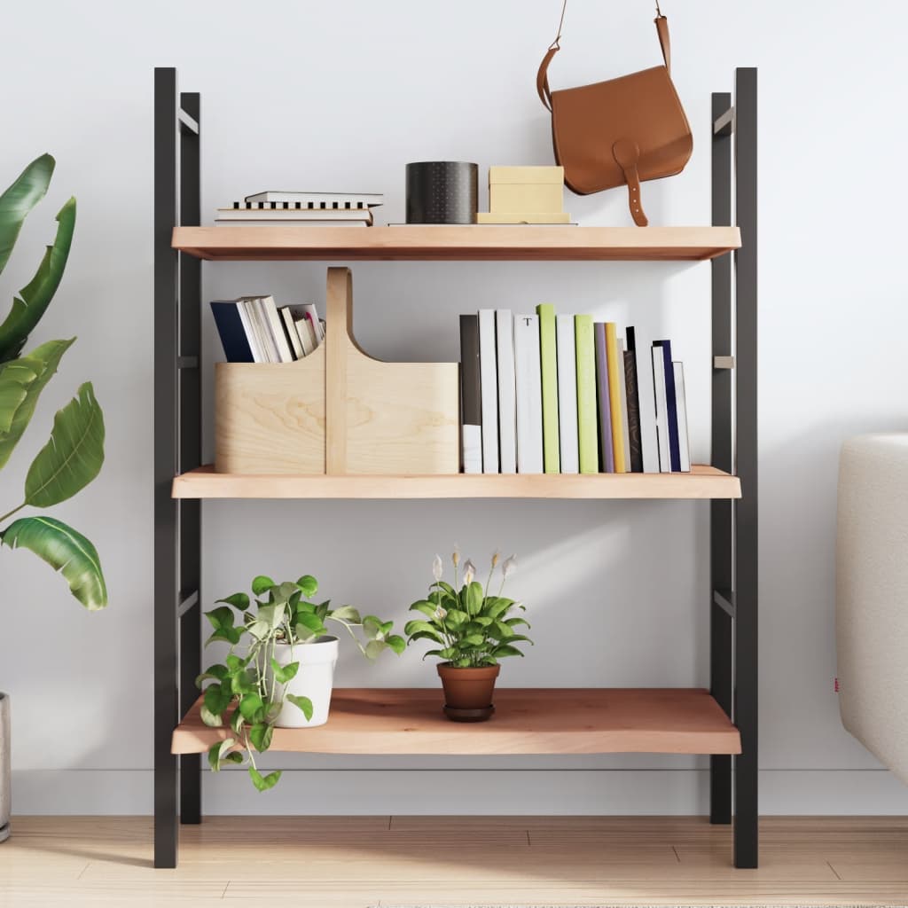 vidaXL Wall Shelf 80x40x(2-4) cm Untreated Solid Wood Oak 3