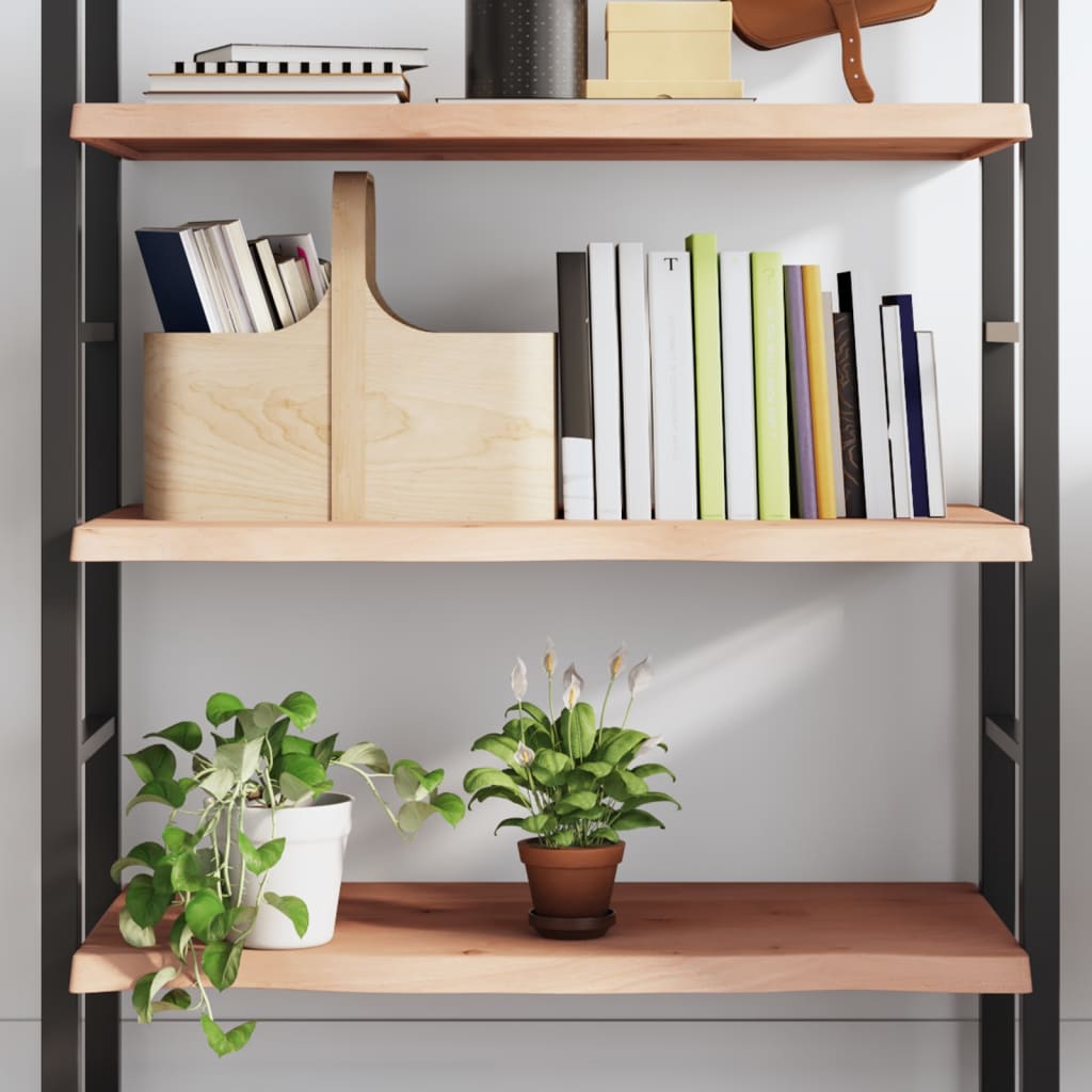 vidaXL Wall Shelf 80x40x(2-4) cm Untreated Solid Wood Oak 1