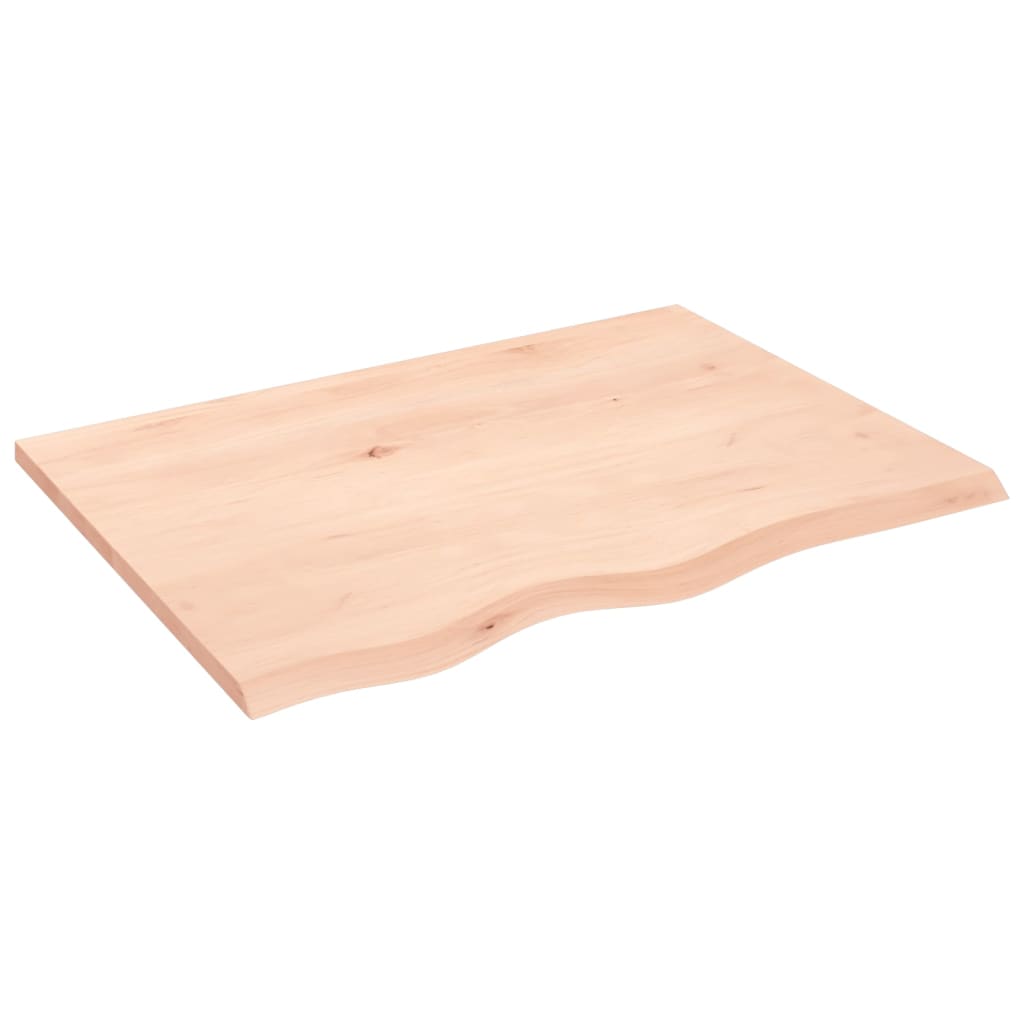vidaXL Wall Shelf 80x60x2 cm Untreated Solid Wood Oak 2