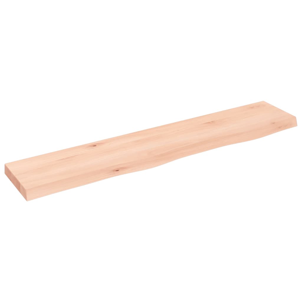 vidaXL Wall Shelf 100x20x4 cm Untreated Solid Wood Oak 2