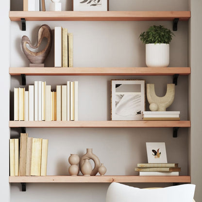 vidaXL Wall Shelf 100x20x4 cm Untreated Solid Wood Oak 1