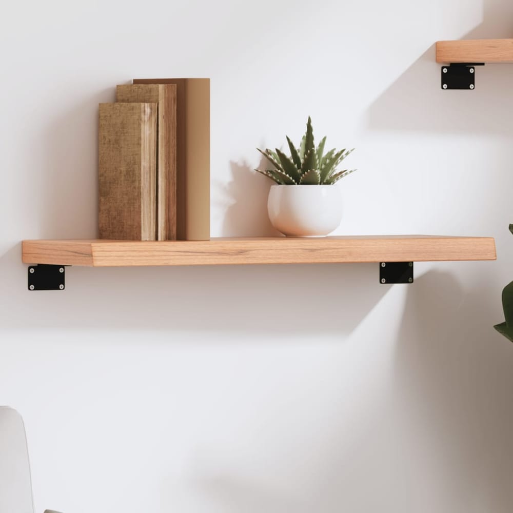 vidaXL Wall Shelf Treated Solid Wood Oak Light Brown Height 4 cm Depth 20 cm