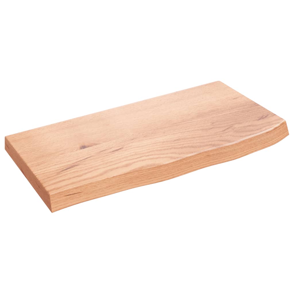 vidaXL Wall Shelf Light Brown 60x30x(2-4) cm Treated Solid Wood Oak 2