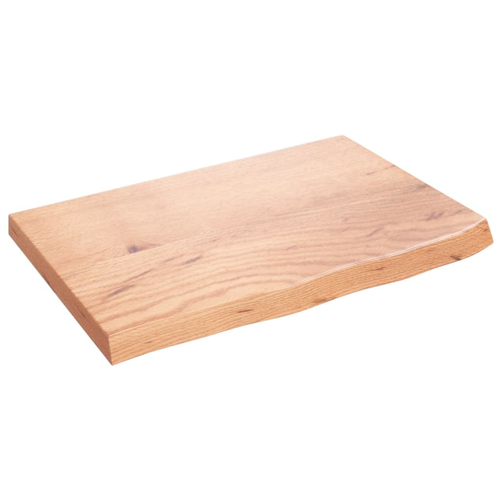 vidaXL Wall Shelf Light Brown 60x40x(2-4) cm Treated Solid Wood Oak 2