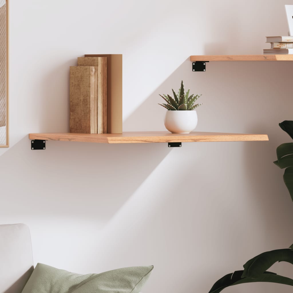 vidaXL Wall Shelf Light Brown 60x50x2 cm Treated Solid Wood Oak 3