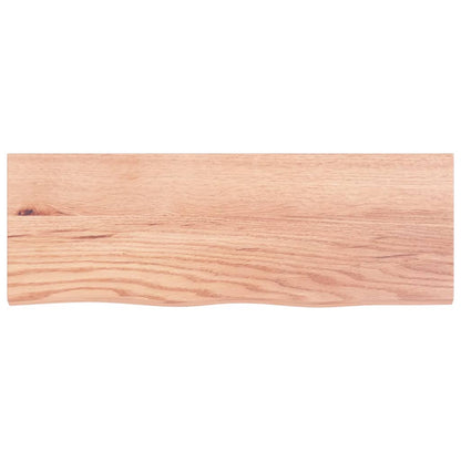 vidaXL Wall Shelf Light Brown 80x30x(2-6) cm Treated Solid Wood Oak 4