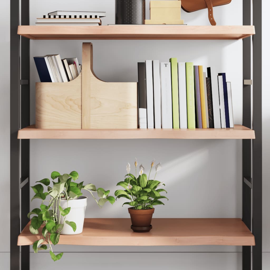 vidaXL Wall Shelf Light Brown 80x40x(2-4) cm Treated Solid Wood Oak 1