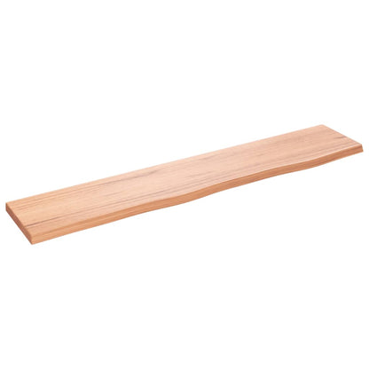 vidaXL Wall Shelf Light Brown 100x20x2 cm Treated Solid Wood Oak 2
