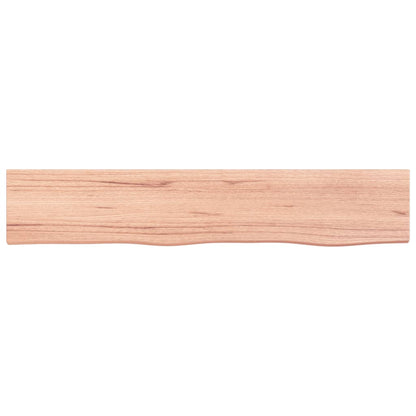 vidaXL Wall Shelf Light Brown 100x20x2 cm Treated Solid Wood Oak 4