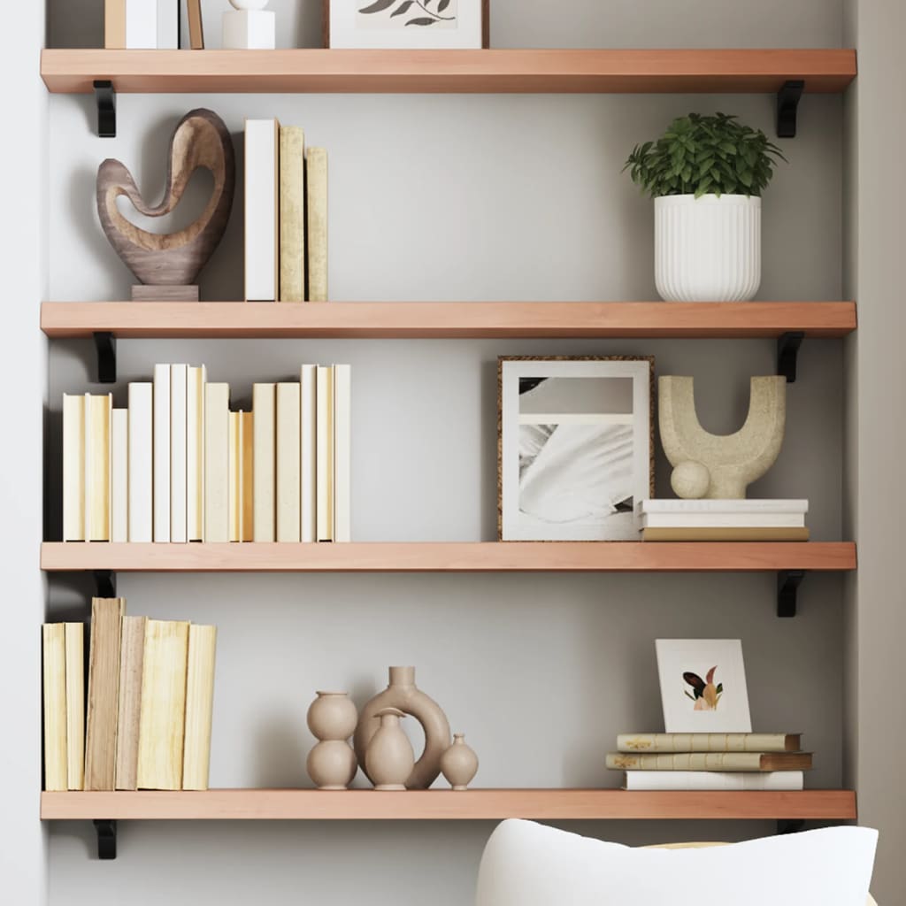 vidaXL Wall Shelf Light Brown 100x20x4 cm Treated Solid Wood Oak 1
