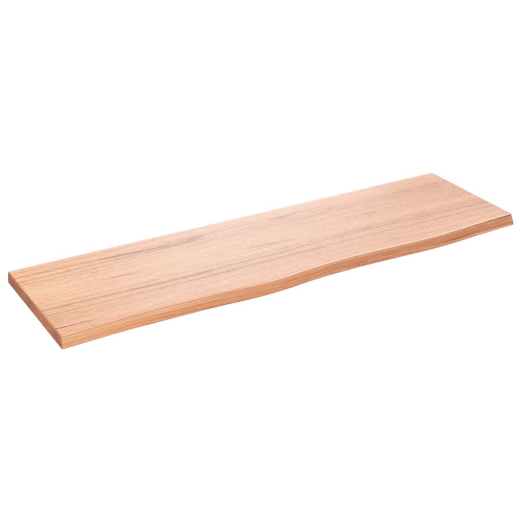 vidaXL Wall Shelf Light Brown 100x30x2 cm Treated Solid Wood Oak 2
