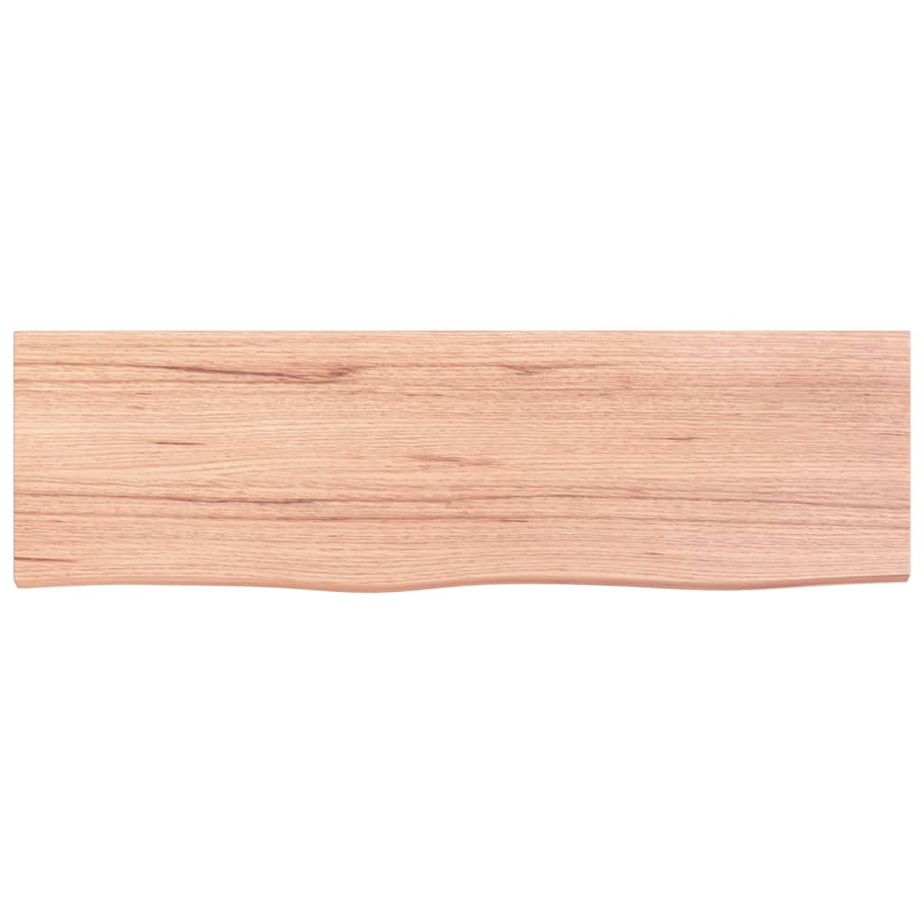 vidaXL Wall Shelf Light Brown 100x30x2 cm Treated Solid Wood Oak 4