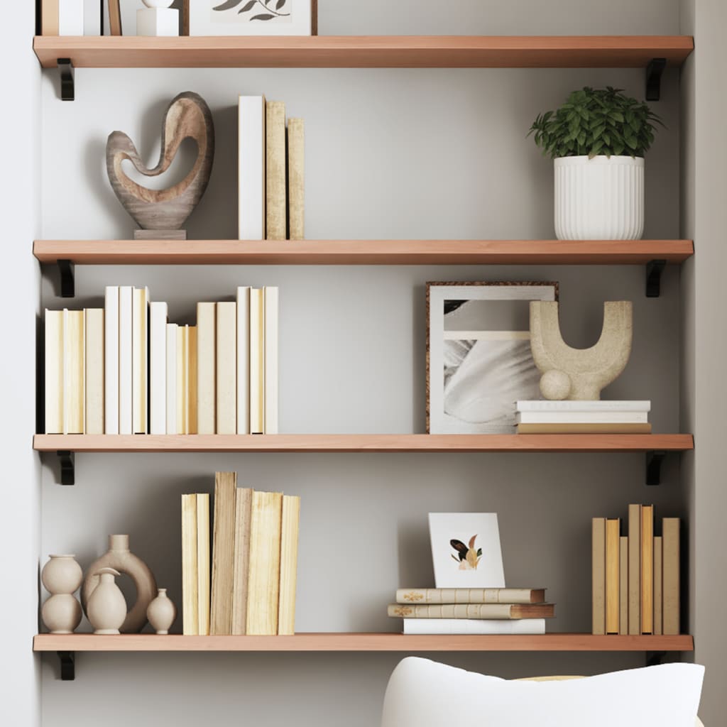 vidaXL Wall Shelf Light Brown 100x30x2 cm Treated Solid Wood Oak 1