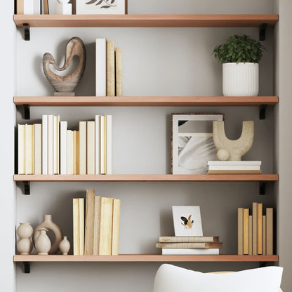 vidaXL Wall Shelf Light Brown 100x30x2 cm Treated Solid Wood Oak 1