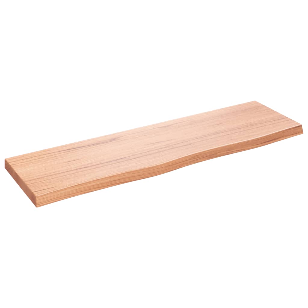 vidaXL Wall Shelf Light Brown 100x30x(2-4) cm Treated Solid Wood Oak 2