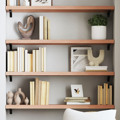 vidaXL Wall Shelf Light Brown 100x30x(2-4) cm Treated Solid Wood Oak 1