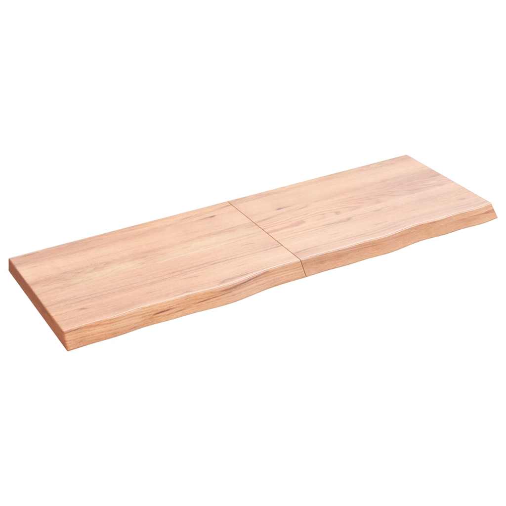 vidaXL Wall Shelf Light Brown 120x40x(2-4) cm Treated Solid Wood Oak 2