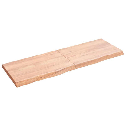 vidaXL Wall Shelf Light Brown 120x40x(2-4) cm Treated Solid Wood Oak 2