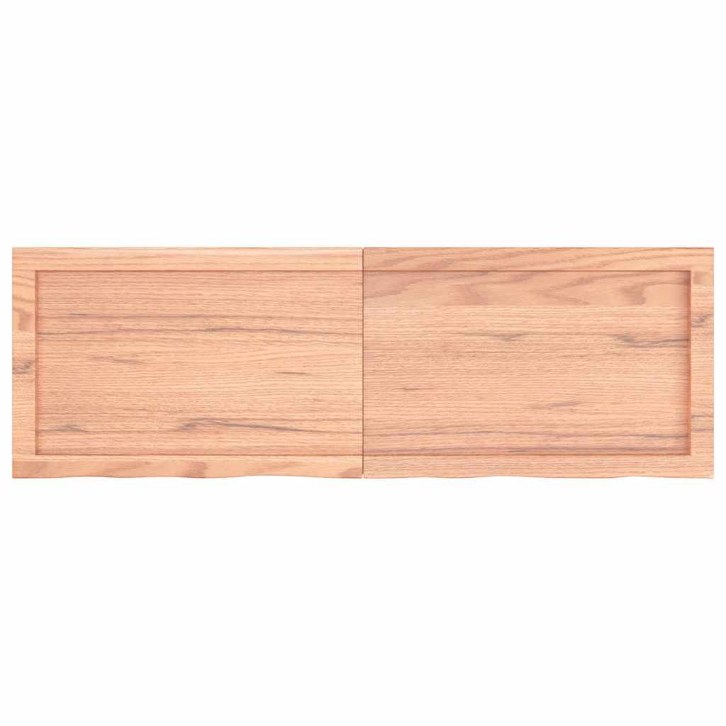 vidaXL Wall Shelf Light Brown 120x40x(2-4) cm Treated Solid Wood Oak 3
