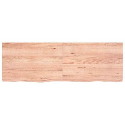 vidaXL Wall Shelf Light Brown 120x40x(2-4) cm Treated Solid Wood Oak 4
