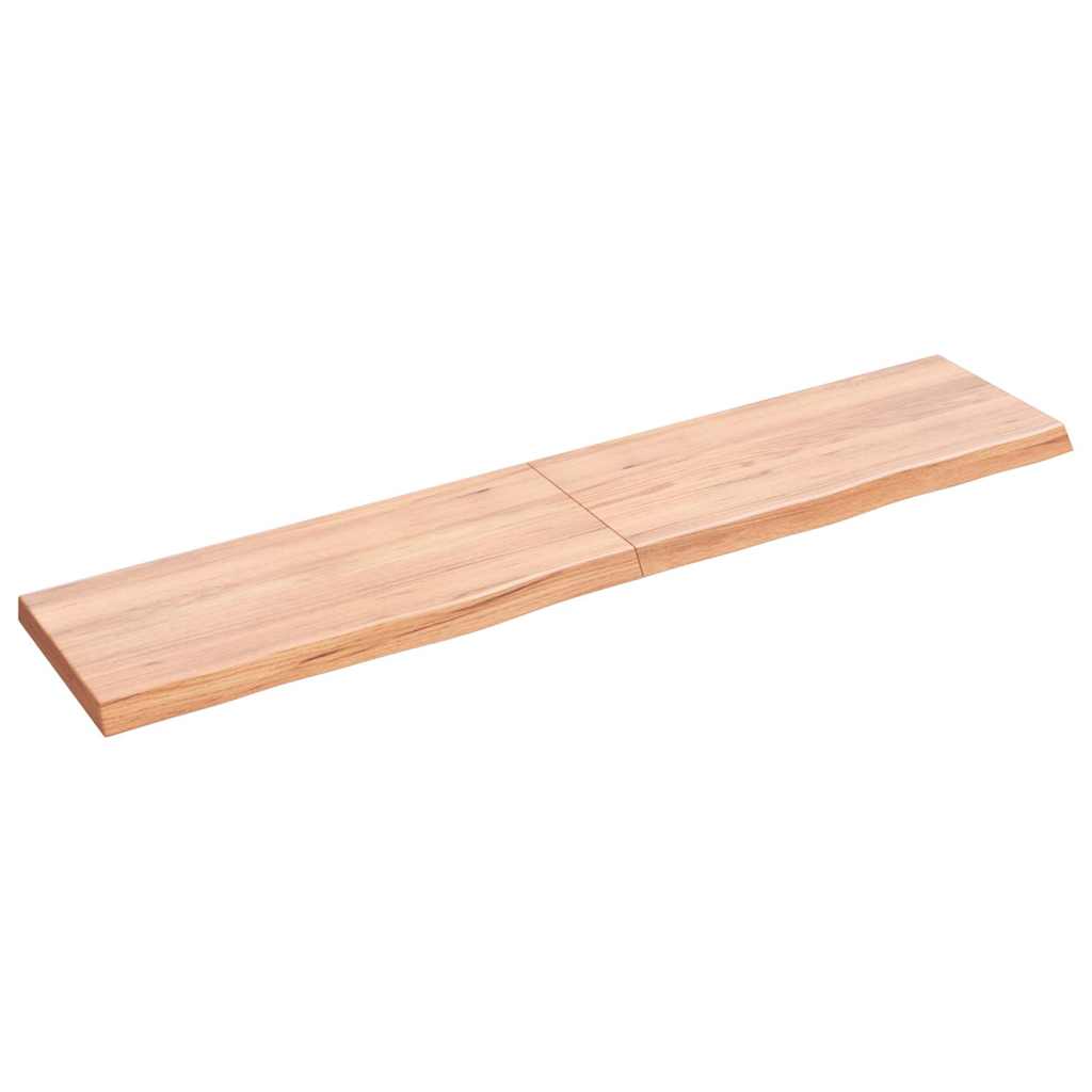 vidaXL Wall Shelf Light Brown 140x30x(2-4) cm Treated Solid Wood Oak 1