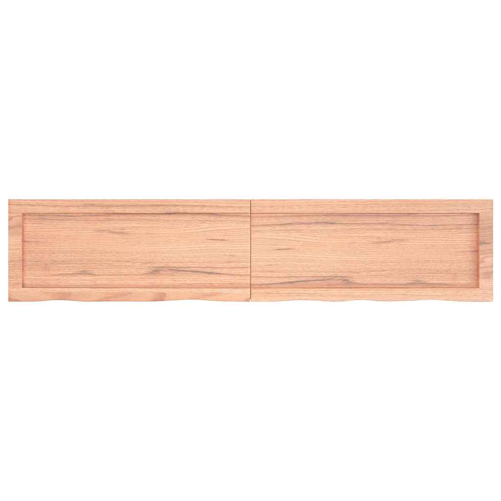 vidaXL Wall Shelf Light Brown 140x30x(2-4) cm Treated Solid Wood Oak 2