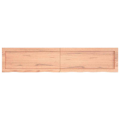 vidaXL Wall Shelf Light Brown 140x30x(2-4) cm Treated Solid Wood Oak 2
