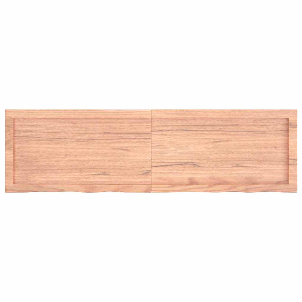 vidaXL Wall Shelf Light Brown 140x40x(2-4) cm Treated Solid Wood Oak 2