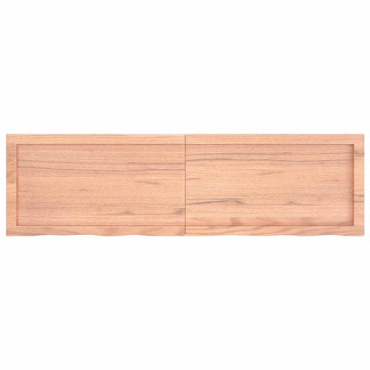 vidaXL Wall Shelf Light Brown 140x40x(2-4) cm Treated Solid Wood Oak 2