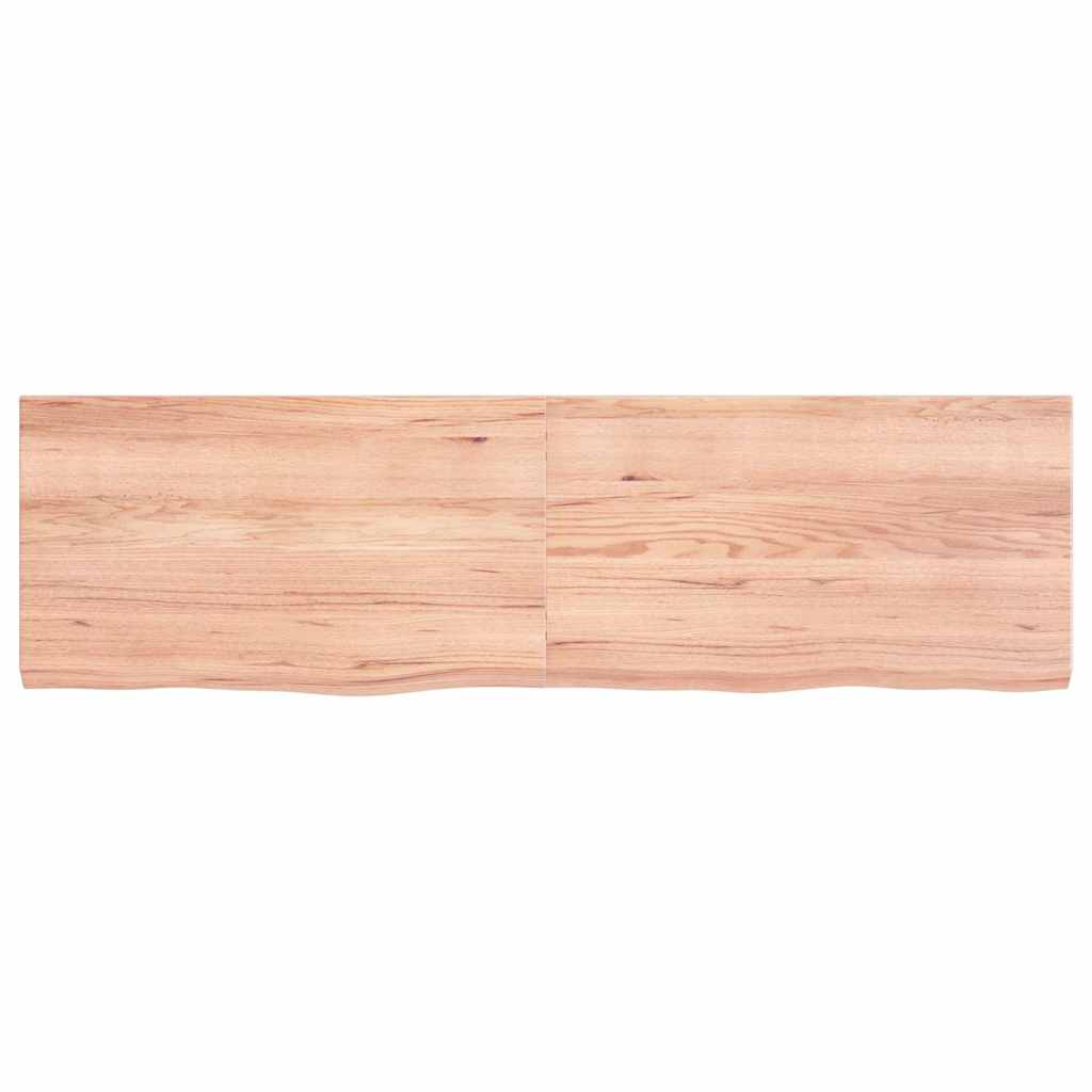 vidaXL Wall Shelf Light Brown 140x40x(2-4) cm Treated Solid Wood Oak 3