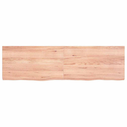 vidaXL Wall Shelf Light Brown 140x40x(2-4) cm Treated Solid Wood Oak 3