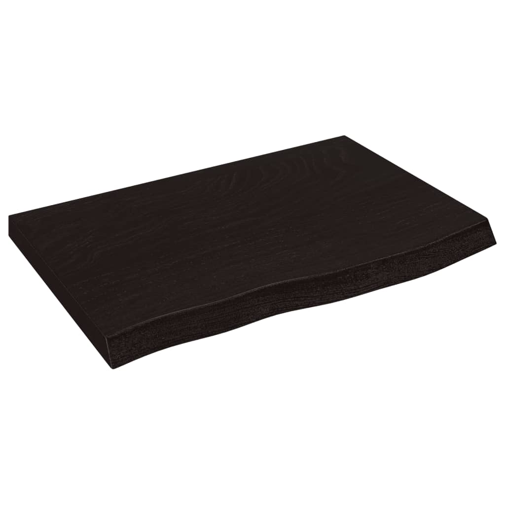 vidaXL Wall Shelf Dark Brown 60x40x(2-4) cm Treated Solid Wood Oak 2