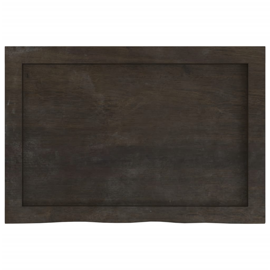 vidaXL Wall Shelf Dark Brown 60x40x(2-4) cm Treated Solid Wood Oak 4