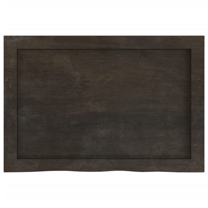 vidaXL Wall Shelf Dark Brown 60x40x(2-4) cm Treated Solid Wood Oak 4