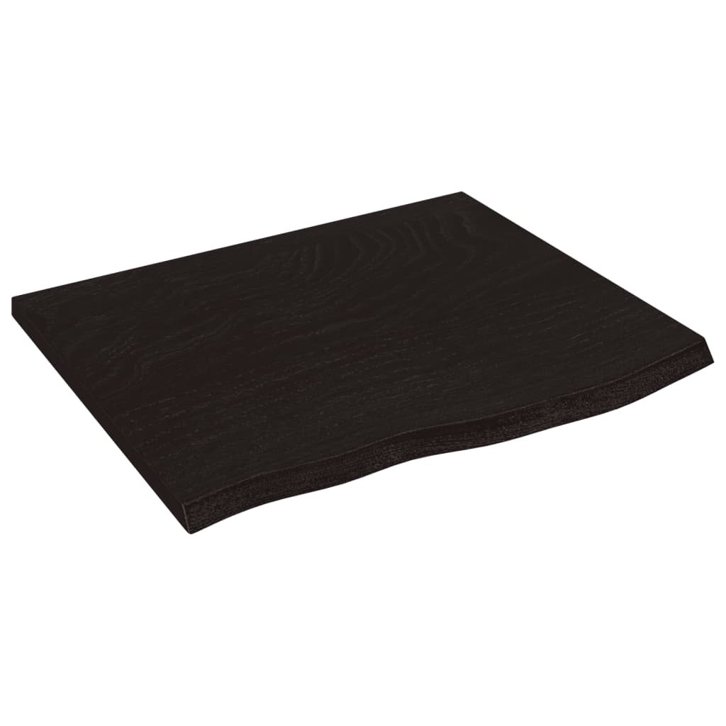 vidaXL Wall Shelf Dark Brown 60x50x2 cm Treated Solid Wood Oak 2