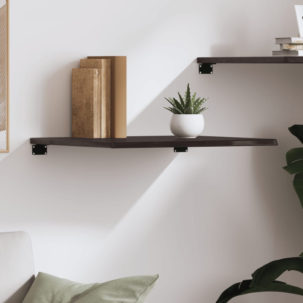 vidaXL Wall Shelf Dark Brown 60x50x2 cm Treated Solid Wood Oak 3