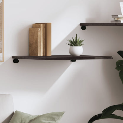 vidaXL Wall Shelf Dark Brown 60x50x2 cm Treated Solid Wood Oak 3