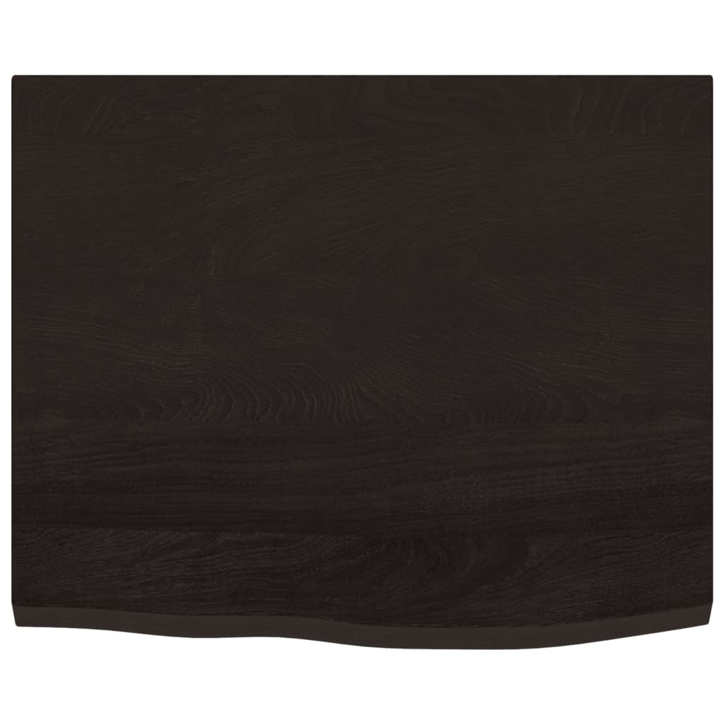 vidaXL Wall Shelf Dark Brown 60x50x2 cm Treated Solid Wood Oak 4