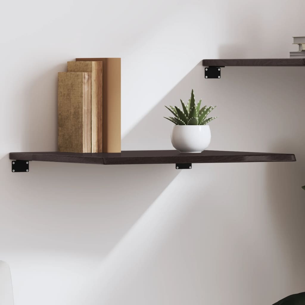 vidaXL Wall Shelf Dark Brown 60x50x2 cm Treated Solid Wood Oak 1