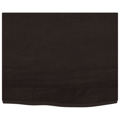 vidaXL Wall Shelf Dark Brown 60x50x(2-4) cm Treated Solid Wood Oak 4